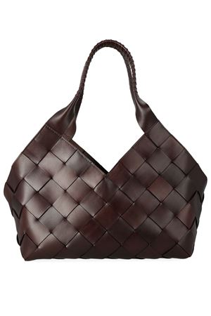 Castello bag in dark brown woven leather DRAGON DIFFUSION | 8111DGS6MATDKBROWN